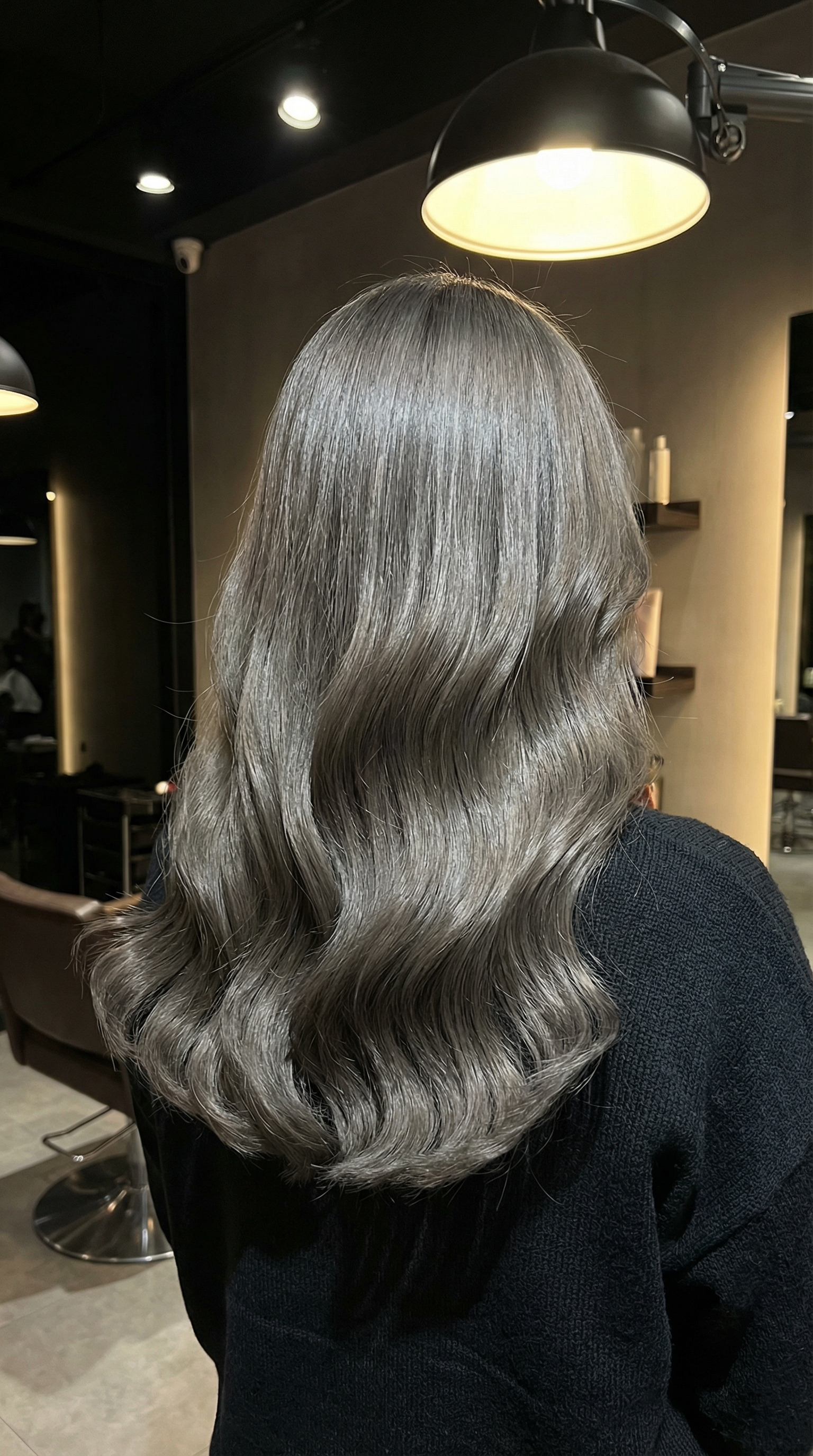 艶髪×ブリーチなしアッシュグレー